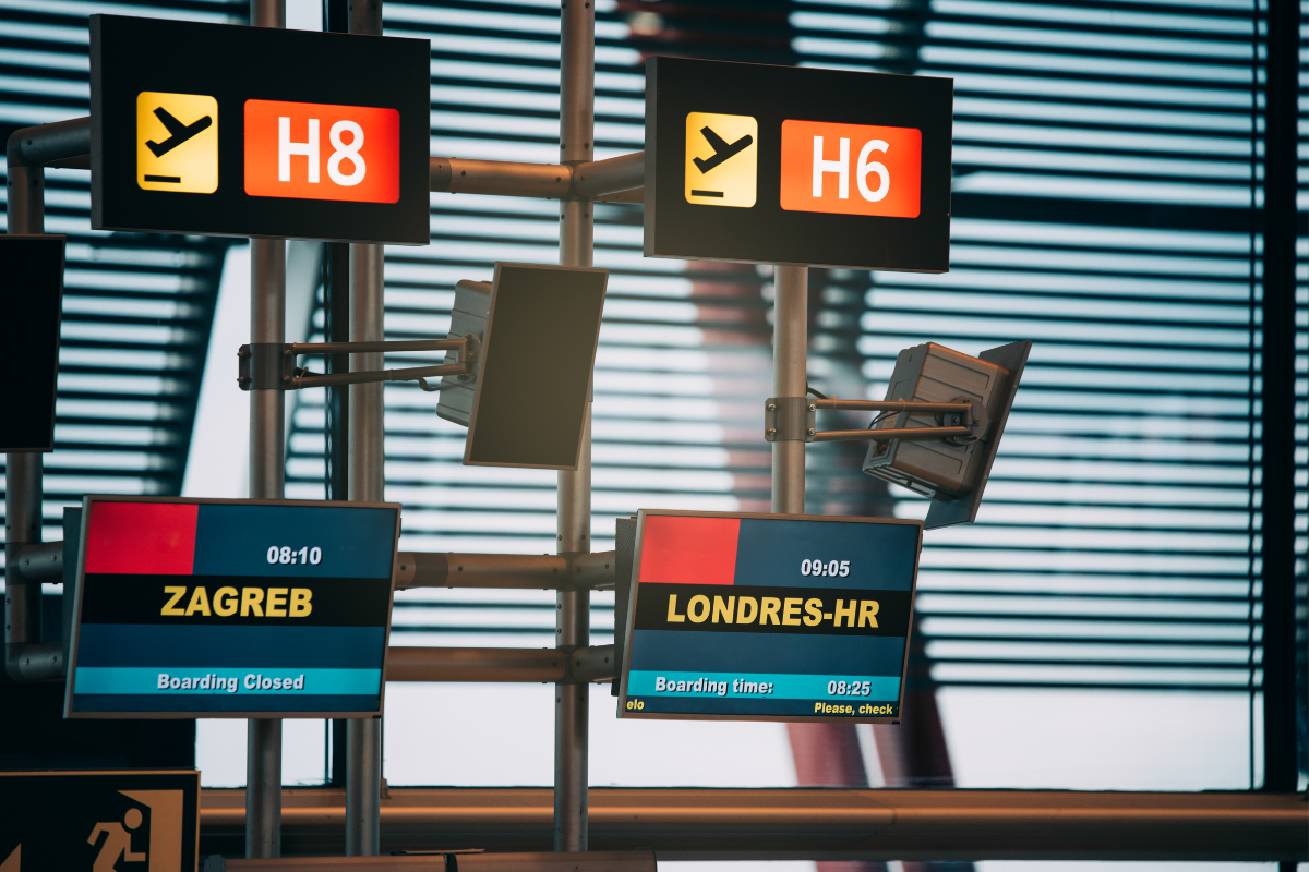 Airport terminal gate displays